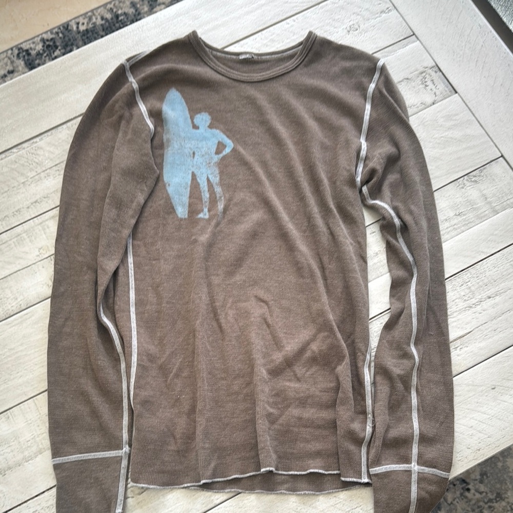 Brown Graphic Long Sleeve Shirt